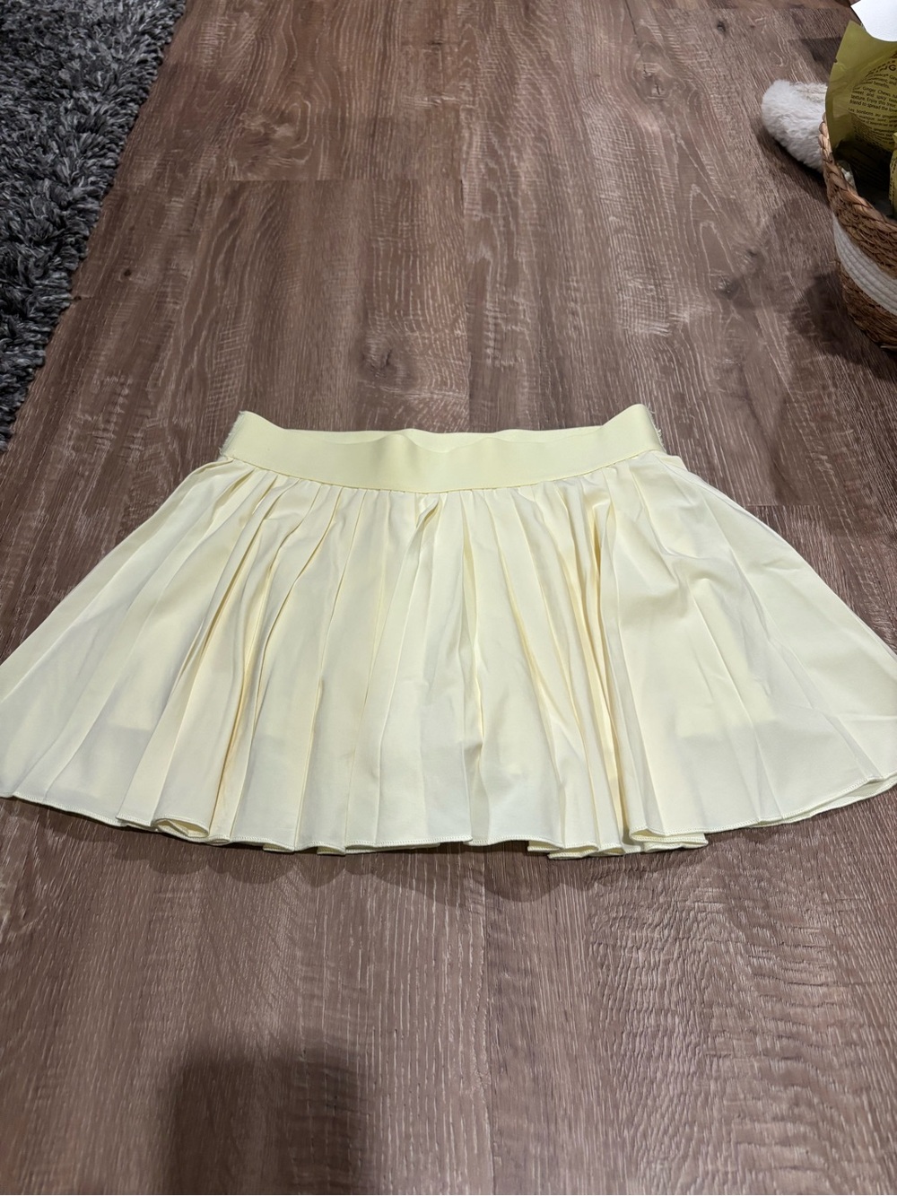 TNA Pale Yellow Pleated Skater Skirt